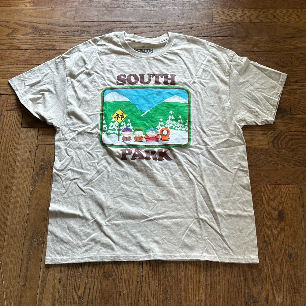 South Park Ripple Junction Graphic T-Shirt XL Beige 2024 Comedy Central Official